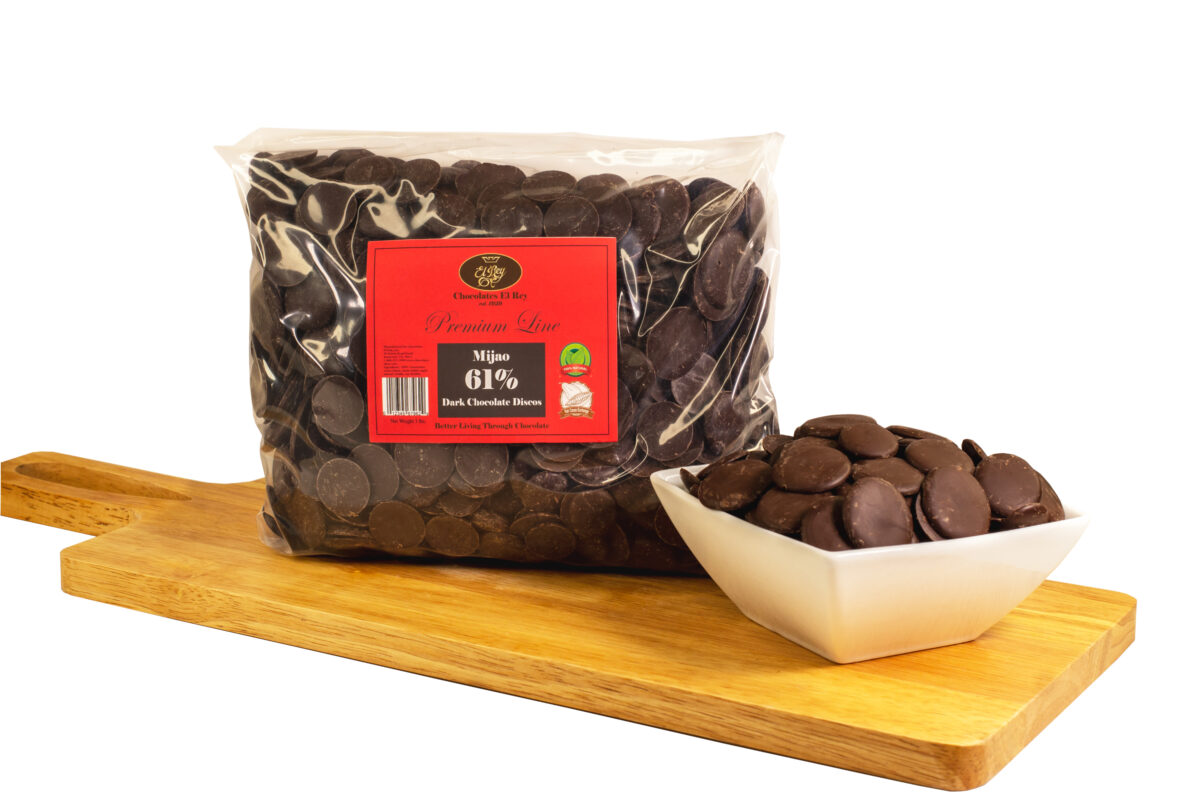 Smooth dark chocolate discs